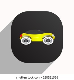 yellow car. icon. vector design