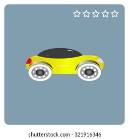 yellow car. icon. vector design