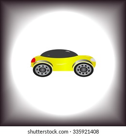 yellow car. icon. vector design