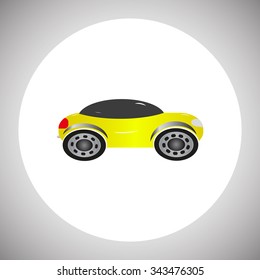 yellow car. icon. vector design