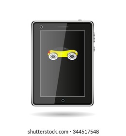 yellow car. icon. vector design