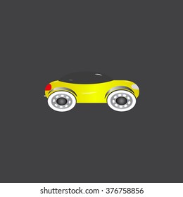 yellow car. icon. vector design
