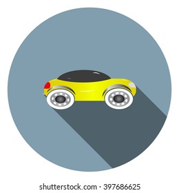 yellow car. icon. vector design