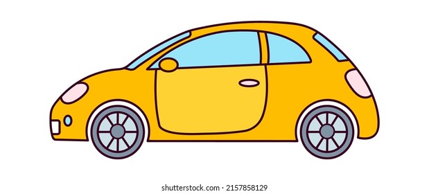 Icono del coche amarillo. Ilustración del vector