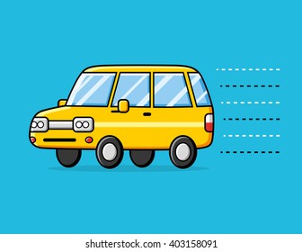 Yellow car illustration.