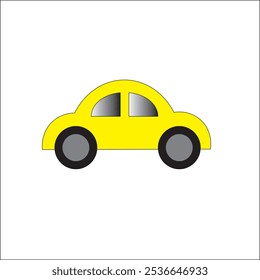 Ilustración de coche amarillo. Icono de diseño de ilustración.