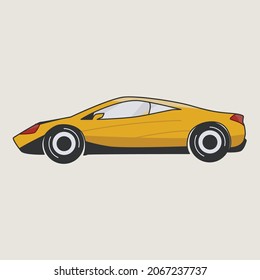 yellow car illustration and image