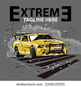 yellow car, an illustration of sport car