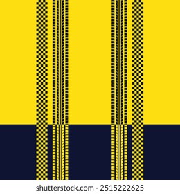 Yellow car and moto sports decals. Rectangle checkeres halftone designs for racing tournaments and competitions. Sample bold speed text words with linear patterns