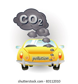 Yellow Car Pollution Icon Stock Vector (Royalty Free) 83112010 ...