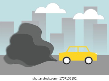 Car Air Pollution City Road Smog Stock Vector (Royalty Free) 1353964586