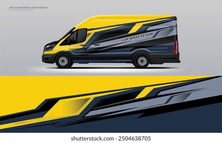 Yellow Car van wrap livery design eps 10 printable file eps 10 printable file below