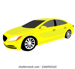 Yellow car vector