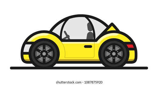 Yellow car, vector, eps 10