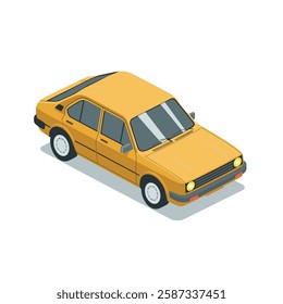 Yellow Car vector illustration concept