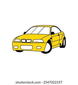 Plantilla amarilla del diseño de la Ilustración vectorial del coche, vehículo para su industria, marca, y etc, conveniente para su compañía