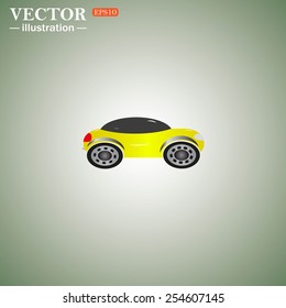 yellow car, Vector illustration, EPS 10 