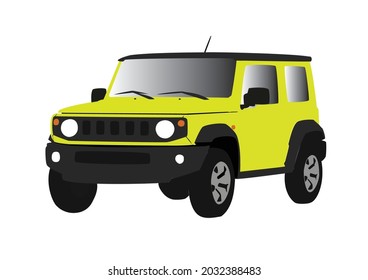 yellow car vector. isolate car set on white background. 