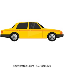Yellow car vector isolated illustration isolated on white