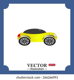 yellow car, web icon. vector design
