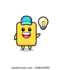 caricatura del personaje de la tarjeta amarilla para la idea, diseño de estilo lindo para camiseta, pegatina, elemento logo