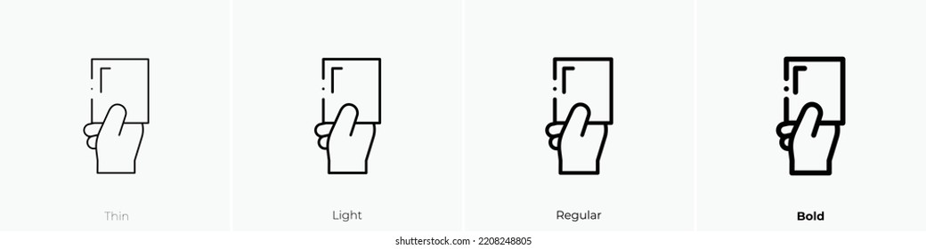 yellow card icon. Thin, Light Regular And Bold style design isolated on white background