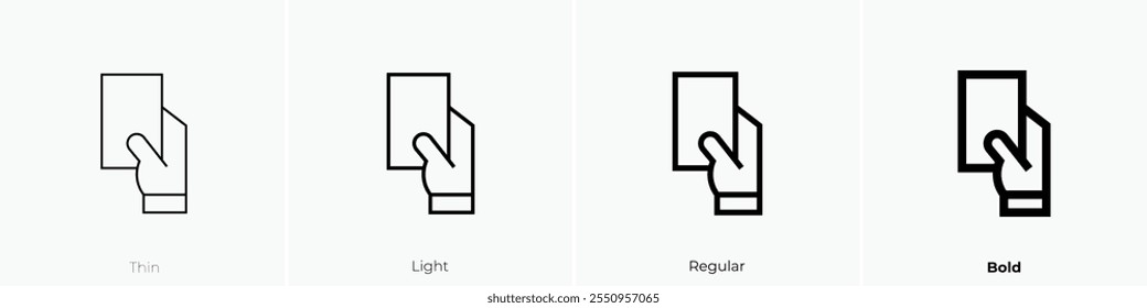 yellow card icon. Thin, Light Regular And Bold style design isolated on white background