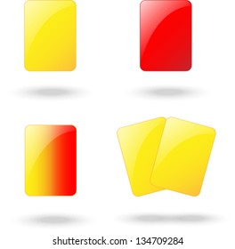 Yellow card, Red card. Football and abstract signs. Vector Illustration