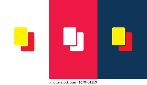 Yellow Card and Red Card icon illustration isolated vector sign symbol