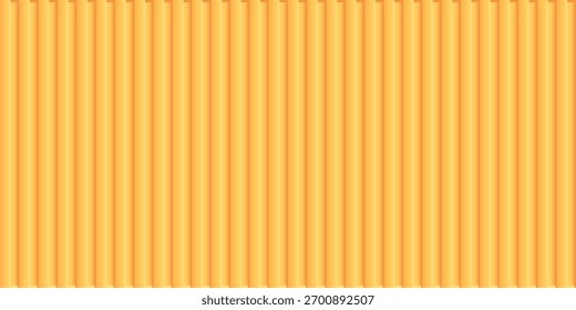 Yellow cargo container background. Shipping container wall. Vertical metal panel texture with raised ridges. Vector illustration.
