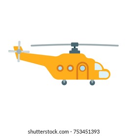 Yellow cargo helicopter