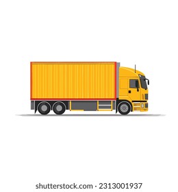 Yellow cargo track vector isolated