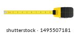 Yellow carpenter measuring tape with an imperial units scale