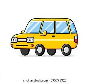 Yellow cartoon car.