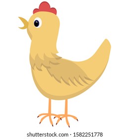 Yellow cartoon chicken vector. Chick illustration.