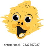 Yellow cartoon duck animation vector illustration logo icon