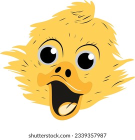Yellow cartoon duck animation vector illustration logo icon