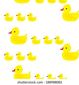 yellow cartoon duck.  seamless pattern