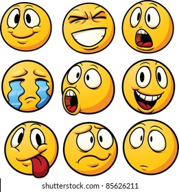 Yellow Cartoon Emoticons Vector Illustration Simple Stock Vector ...