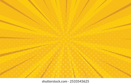yellow cartoon explosion effect sunburst background with stars