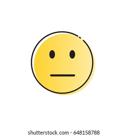 Yellow Cartoon Face Sad Negative People Emotion Icon Vector Illustration