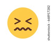 Yellow Cartoon Face Sad Upset Emoji People Emotion Icon Flat Vector Illustration