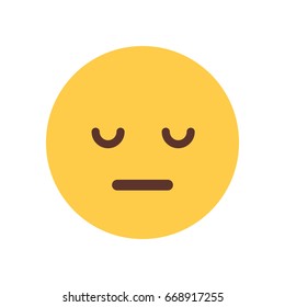 Yellow Cartoon Face Sad Upset Emoji People Emotion Icon Flat Vector Illustration