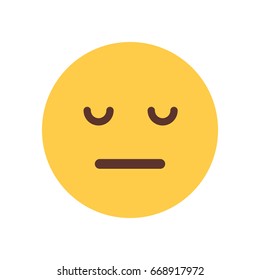 Yellow Cartoon Face Sad Upset Emoji People Emotion Icon Flat Vector Illustration