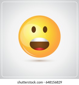Yellow Cartoon Face Screaming People Emotion Icon Vector Illustration