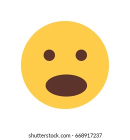 Yellow Cartoon Face Shocked Emoji People Emotion Icon Flat Vector Illustration