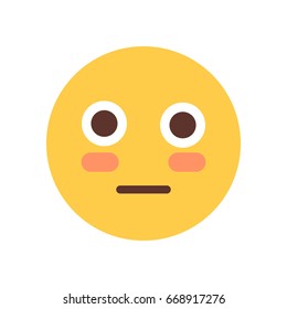 Yellow Cartoon Face Shocked Emoji People Emotion Icon Flat Vector Illustration
