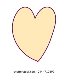 Yellow Cartoon Hand Drawn Vector Heart Element