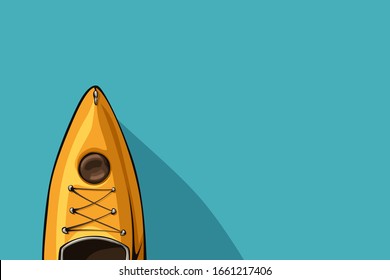 yellow cartoon kayak top view