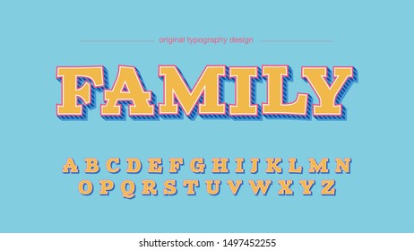 Yellow Cartoon Slab Serif Artistic Font Typography